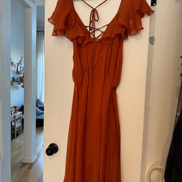 ASOS Orange Ruffle Dress - Picture 4 of 5